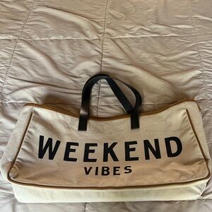 Weekend Vibes Tan Tote Bag